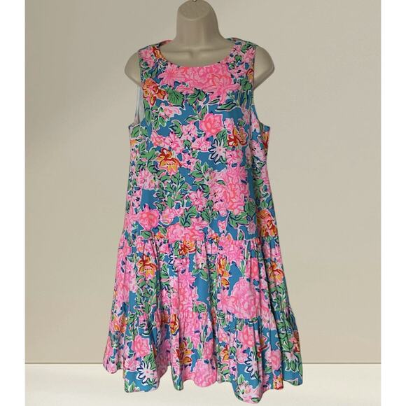 LILLY PULITZER NWT Pink Floral Sun Dress Medium Colorful Beach Resort Vacation - Picture 12 of 16